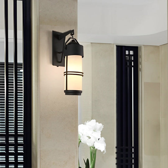 Retro Waterproof Black Outdoor LED Wall Lamp