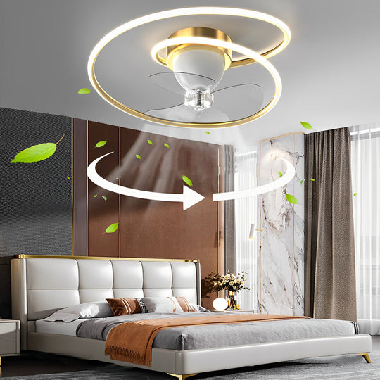 Smart 360° Rotating Ceiling Fan with Stepless Dimming LED and App Control