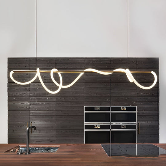 Creative LED Strip Electroplated Metal Modern Chandelier Ceiling Light