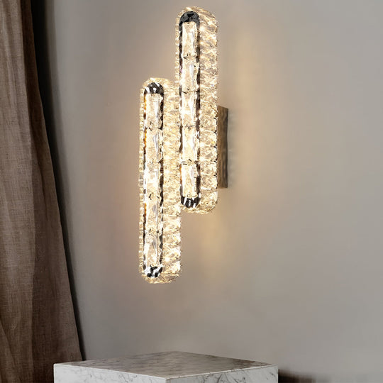 Double Strip Three Step Dimming LED Crystal Wall Lamp