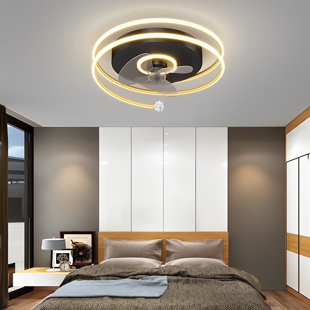 Nordic Bladeless Ceiling Fan with 3-Speed Wind and 45W LED Light