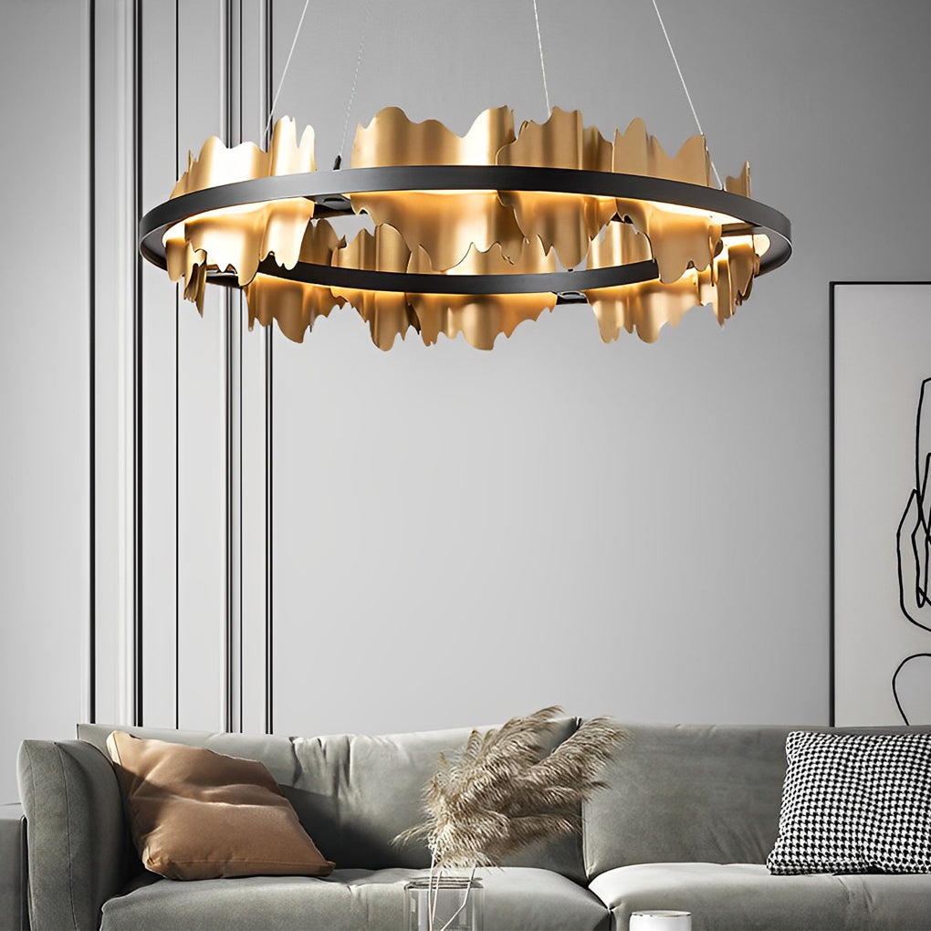 Creative Metal Circular Stepless Dimming LED Post Modern Chandelier