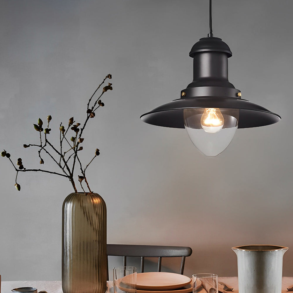 Round Retro Metal Hat Industrial Style Small Chandelier Pendant Light