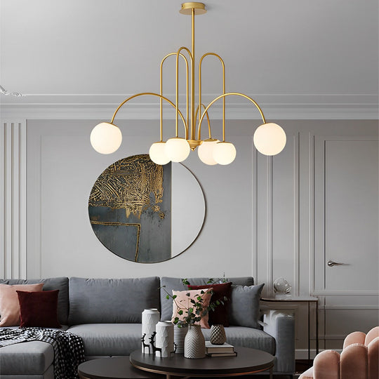 6/8 Lights Iron Glass Creative Nordic Chandelier Ceiling Light