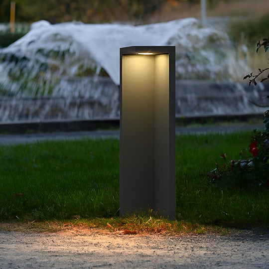 Half-Cut Rectangular Fixture Modern Outdoor Path Light in Gray LED 4.5W IP54 Waterproof