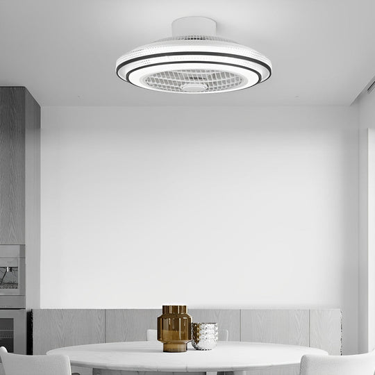 Intelligent Bladeless Ceiling Fan with LED Light and Silent Timer Function