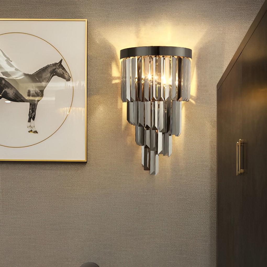Crystal Metal LED Three Step Dimming Modern Wall Lamp