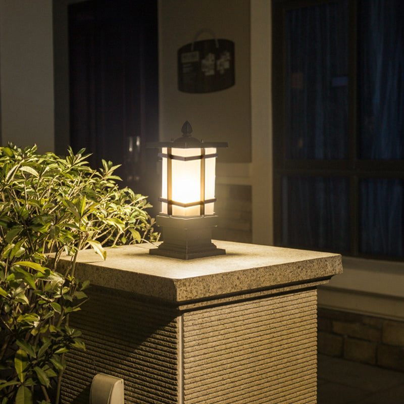 Elegant Vintage Pavilion Black Bollard Lights Retro Outdoor Pathway Lamp