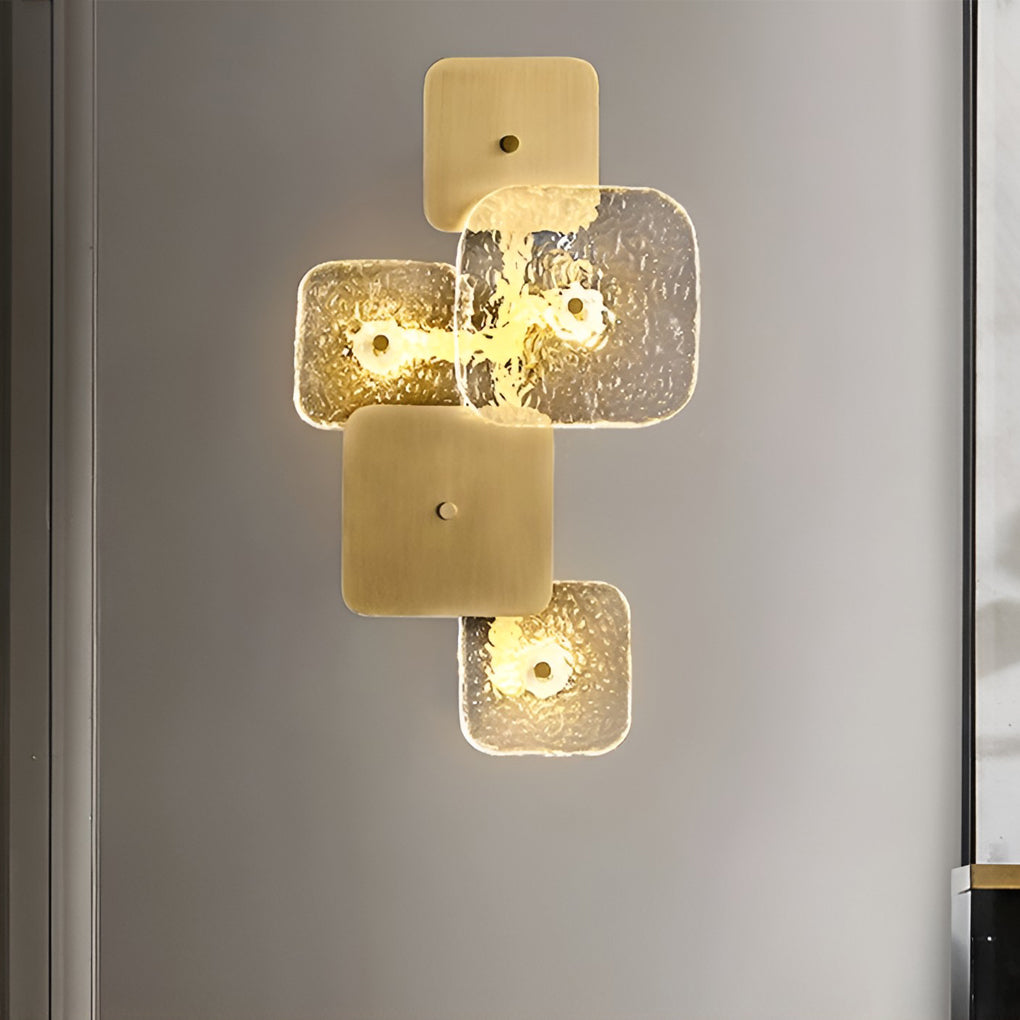 Creative Rounded Square Glass Copper LED Modern Wall Sconce