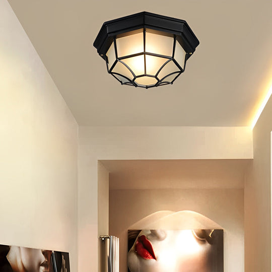 Outdoor Waterproof Aluminum Glass LED European Style Ceiling Light