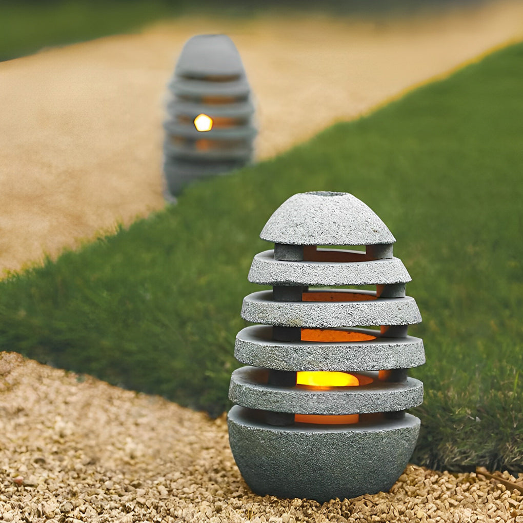 Egg-Shaped Resin LED Outdoor Waterproof Lawn Light