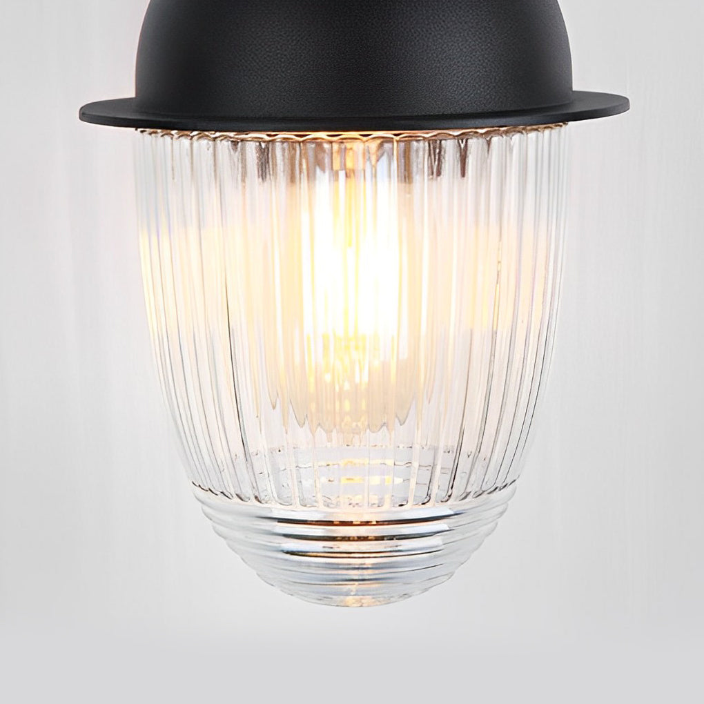 Waterproof Glass Ball Matte Black Outdoor Wall Lamp