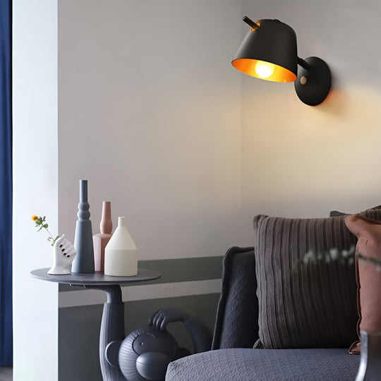 Hat-Style Matte Metal Nordic Wall Sconce
