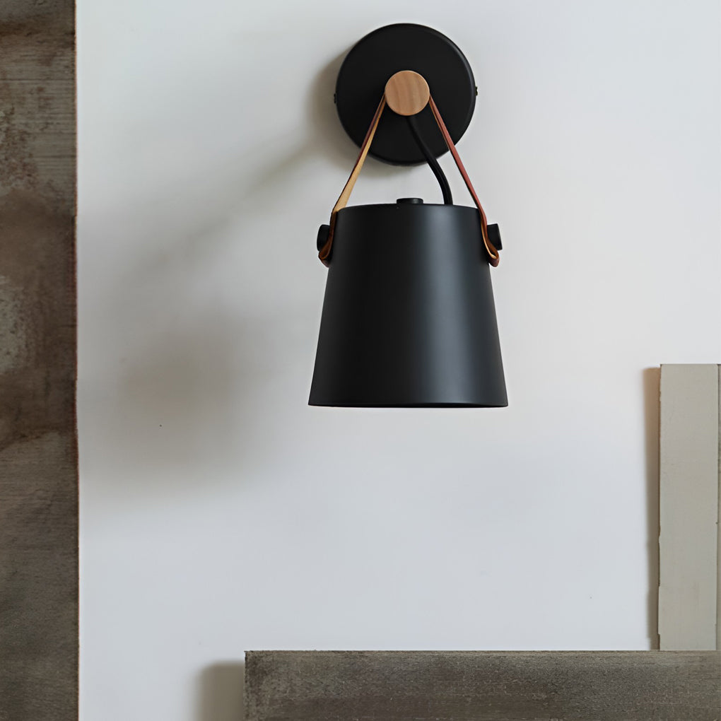 Classic Wood & Metal Nordic Plug-in Wall Sconce