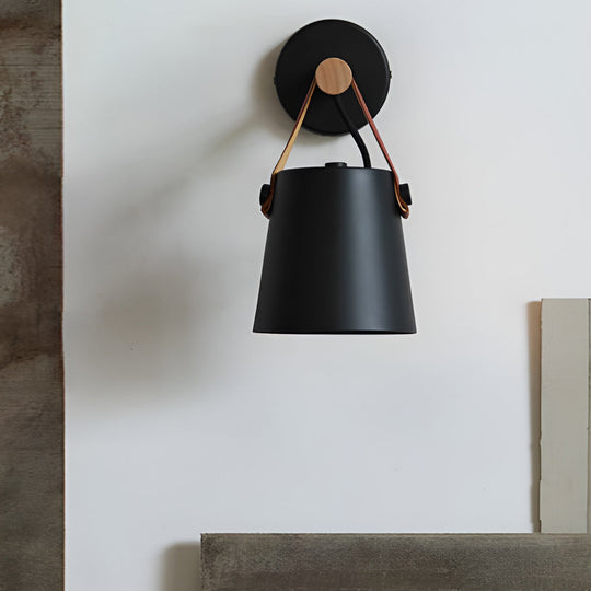 Classic Wood & Metal Nordic Plug-in Wall Sconce