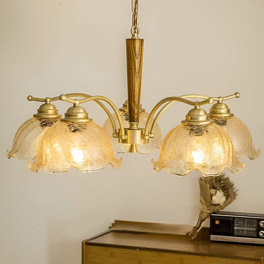 3/5-Light Cracked Glass Retro Chandelier Pendant Light
