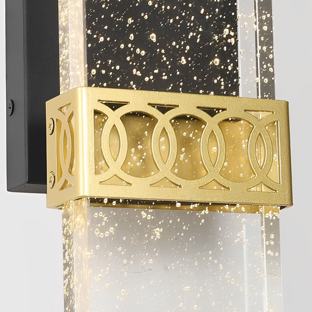 Bubbles Crystal LED Waterproof Black Modern Outdoor Wall Lights
