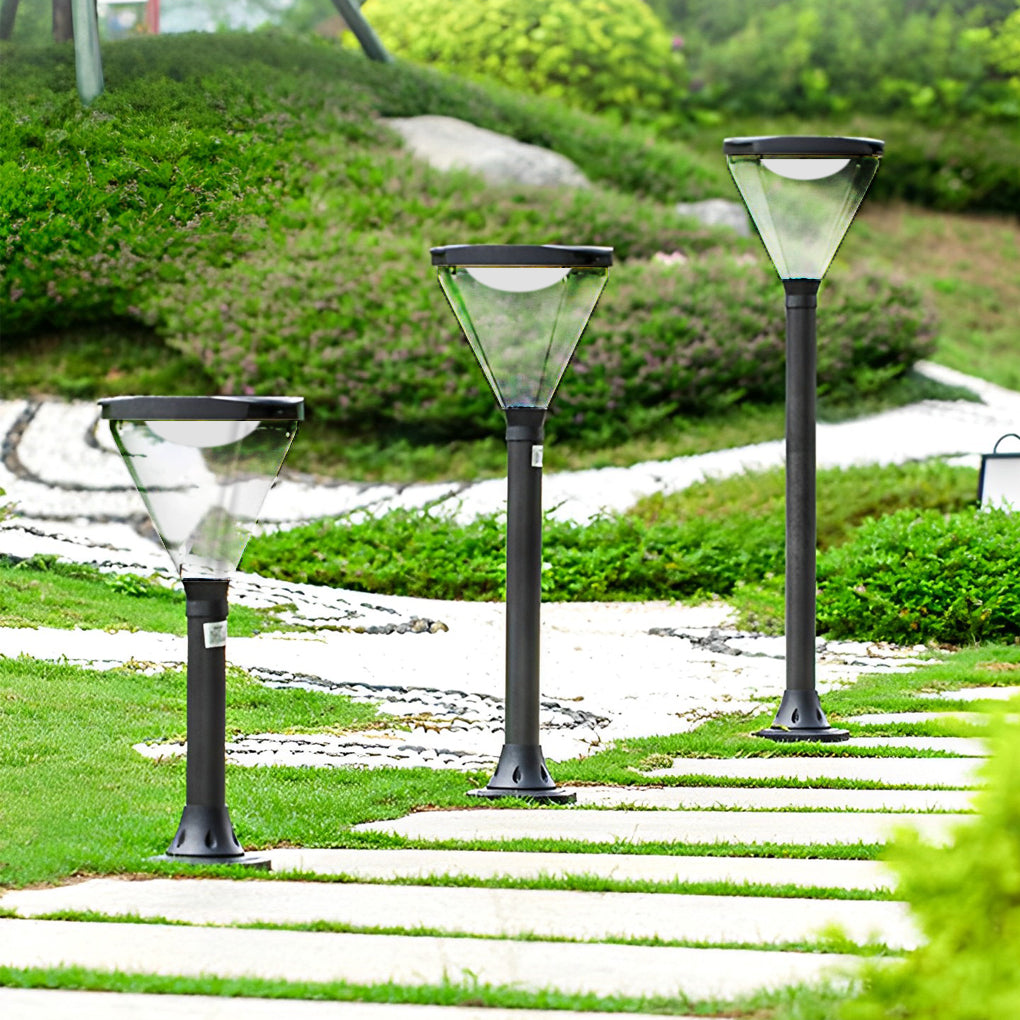 Adjustable Modern Solar LED Lawn Lamp Black Outdoor Waterproof Light