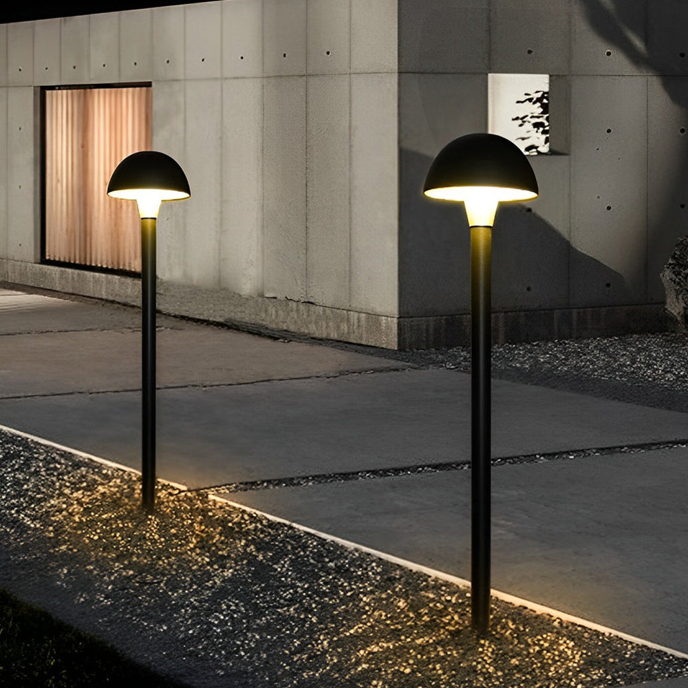 Modern Creative Mushroom-Shaped Black LED Lawn Lamp