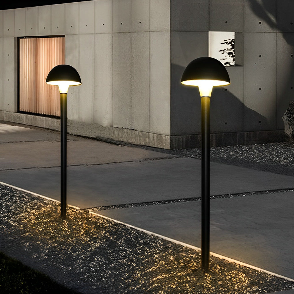 Modern Creative Mushroom-Shaped Black LED Lawn Lamp