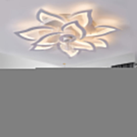 Creative Flower Shaped Three-Step Dimming LED Nordic Ceiling Fan Light