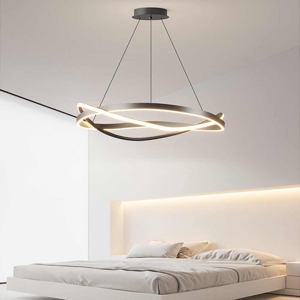 Circular Wave Rings Three-Step Dimming Minimalist Nordic Chandelier