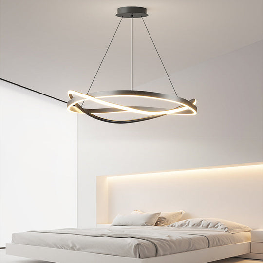 Circular Wave Rings Three-Step Dimming Minimalist Nordic Chandelier