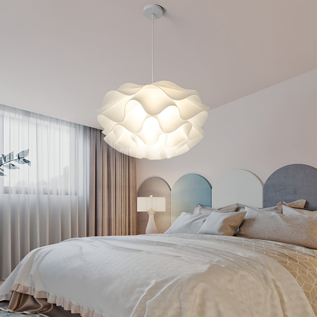 Flower Shaped Three-Step Dimming LED White Nordic Chandelier Pendant Light