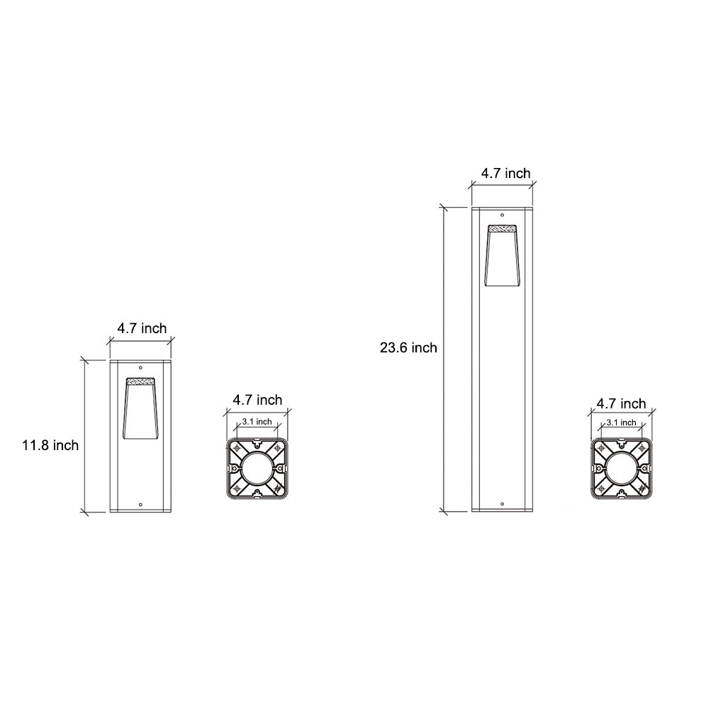 Modern LED Aluminum Pathway Light with Front Slide Design