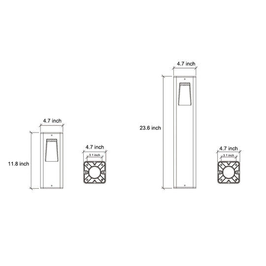Modern LED Aluminum Pathway Light with Front Slide Design