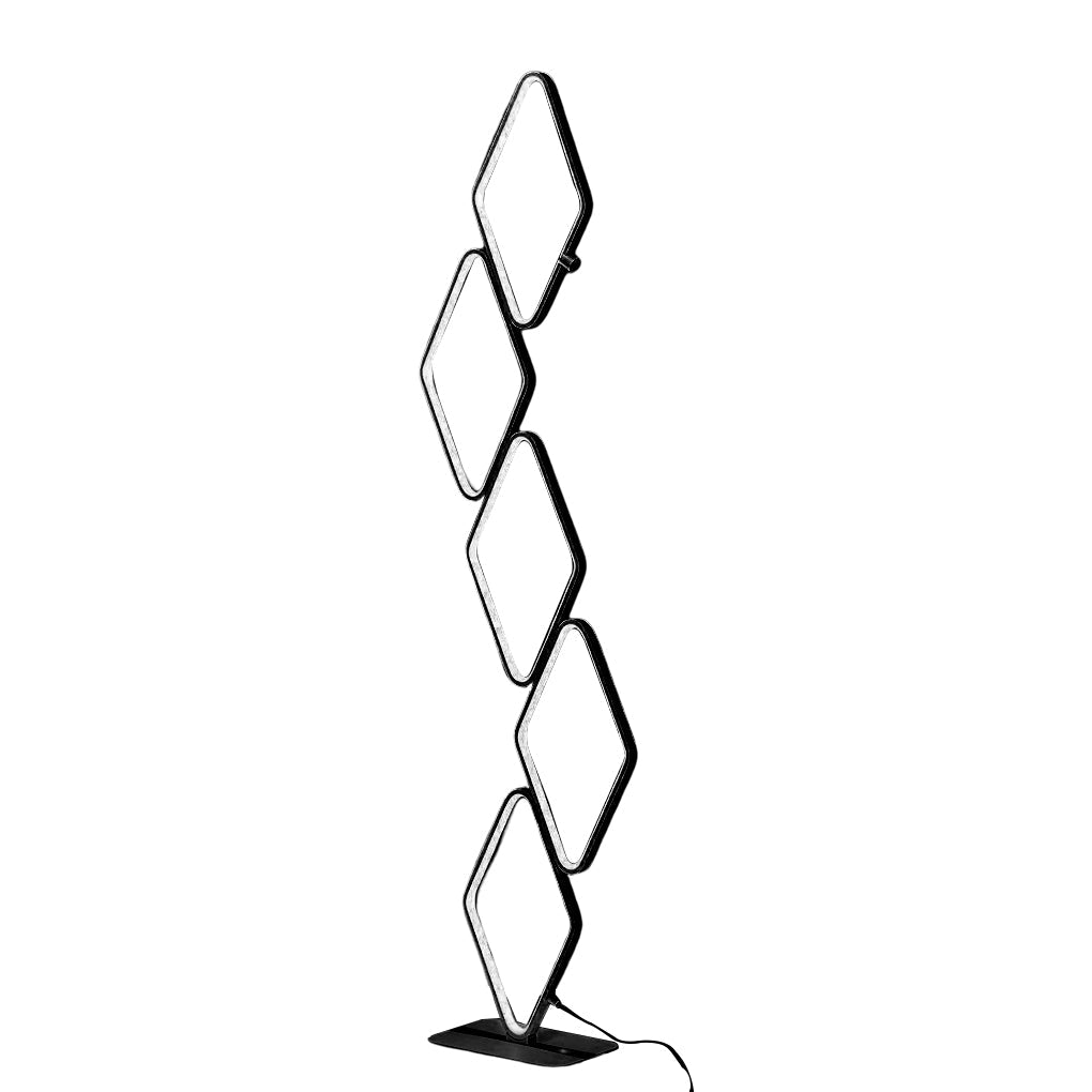 Modern Metal Square Stacked LED Floor Lamp – 5-Tier Design with Touch Control