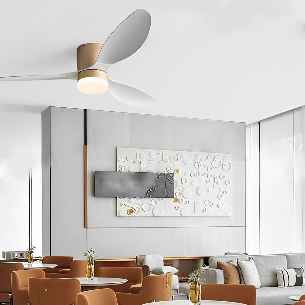 52 Inch Modern 3-Blade Ceiling Fan with 3-Step Dimmable LED and Remote Control