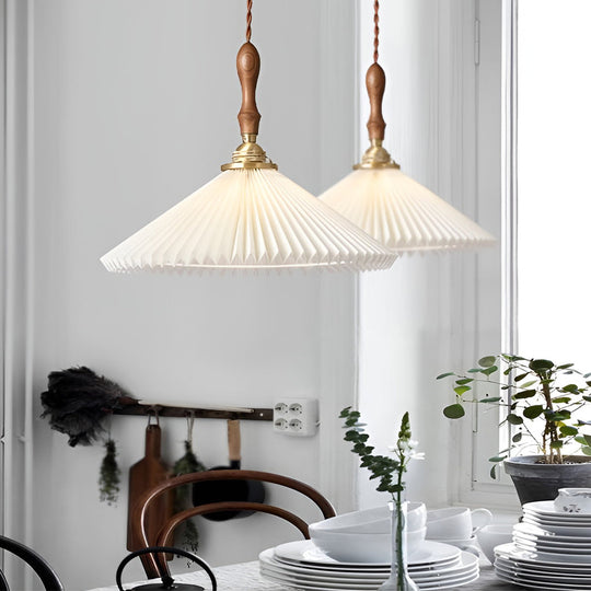 Classic Pleated Nordic LED Pendant and Wall Lamp