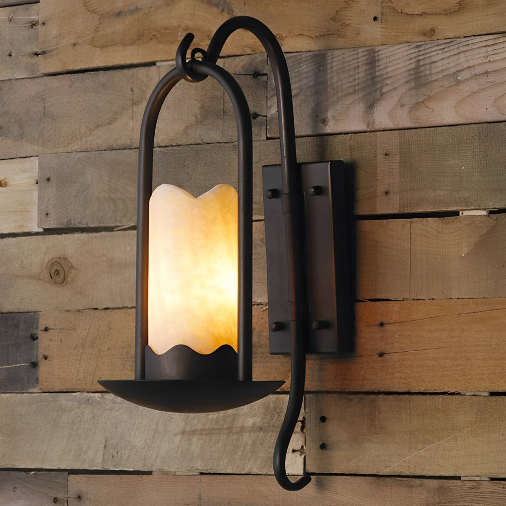 Retro Candlestick Black Iron LED Wall Lamp