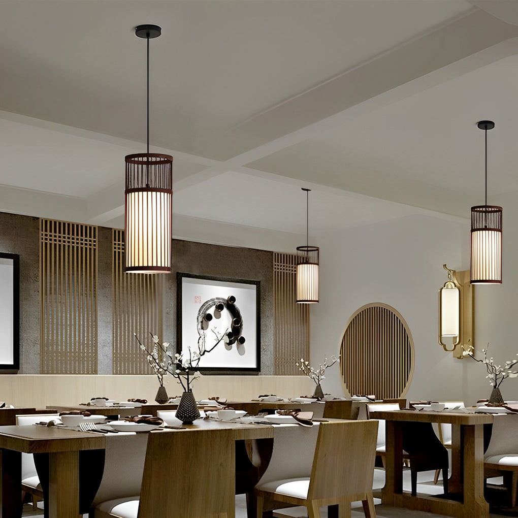 Creative Minimalist Bamboo Hand Woven LED Pendant Light