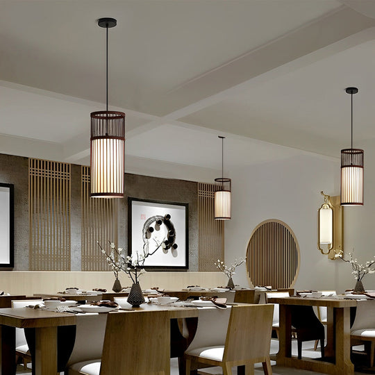 Creative Minimalist Bamboo Hand Woven LED Pendant Light