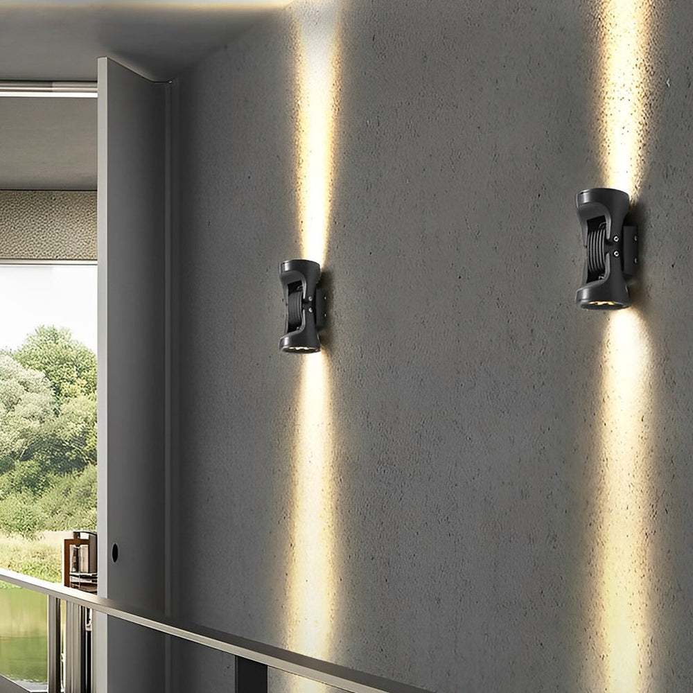 Modern Rotating LED Up Down Outdoor Wall Light (2 Heads)
