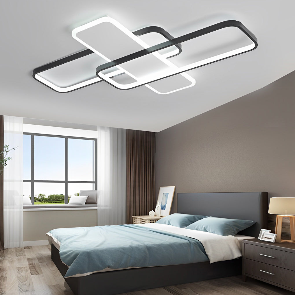 Square Overlapping Stepless Dimming LED Nordic Ceiling Light Chandelier