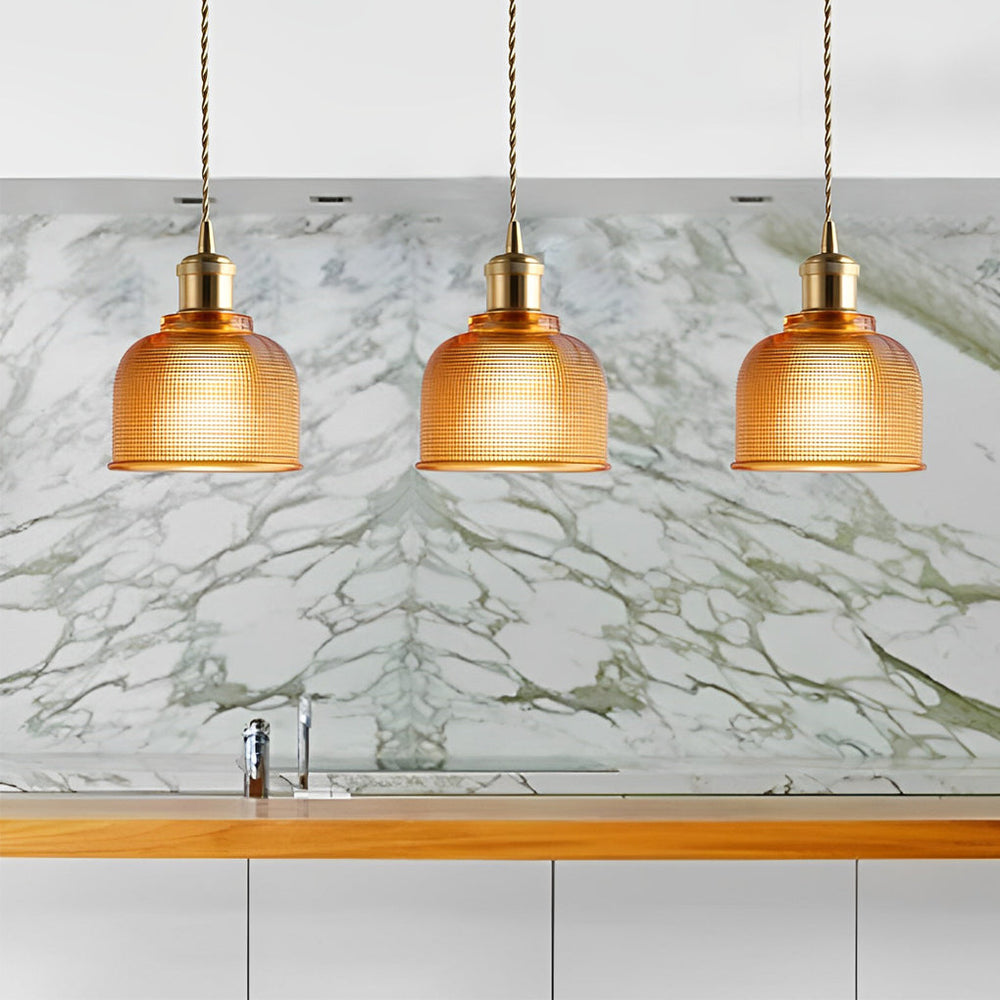 Glass Bowl Shape Electroplated Metal Nordic Creative Pendant Light