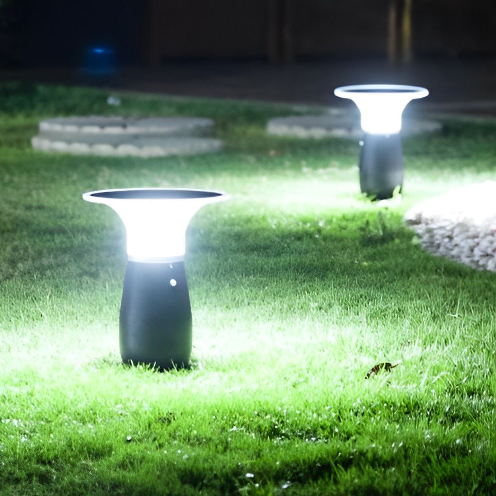 Efficient 3.5W Solar LED Path Downlights – 360° Modern Black Landscape Lighting