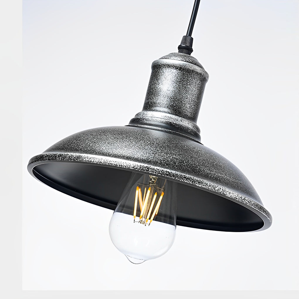Round Iron Waterproof LED Outdoor Pendant Light Retro Industrial Style