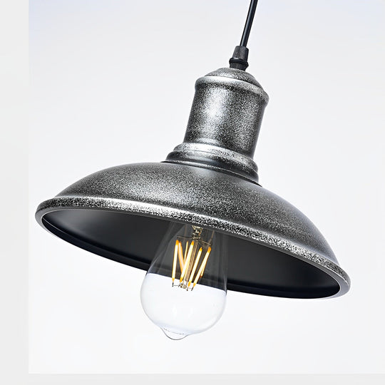 Round Iron Waterproof LED Outdoor Pendant Light Retro Industrial Style