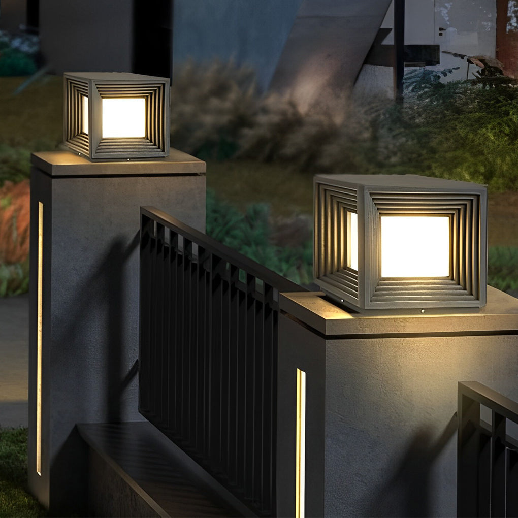 Square Creative Waterproof LED Solar Fence Post Cap Light
