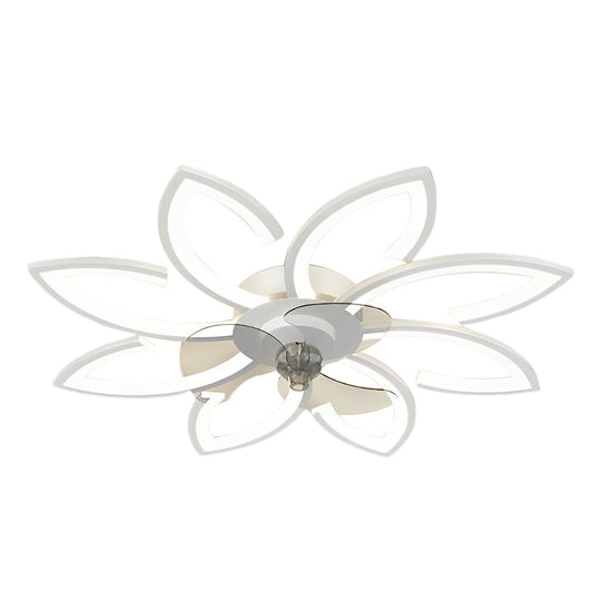 Flower Smart Stepless Dimming LED Modern Ceiling Fan Light