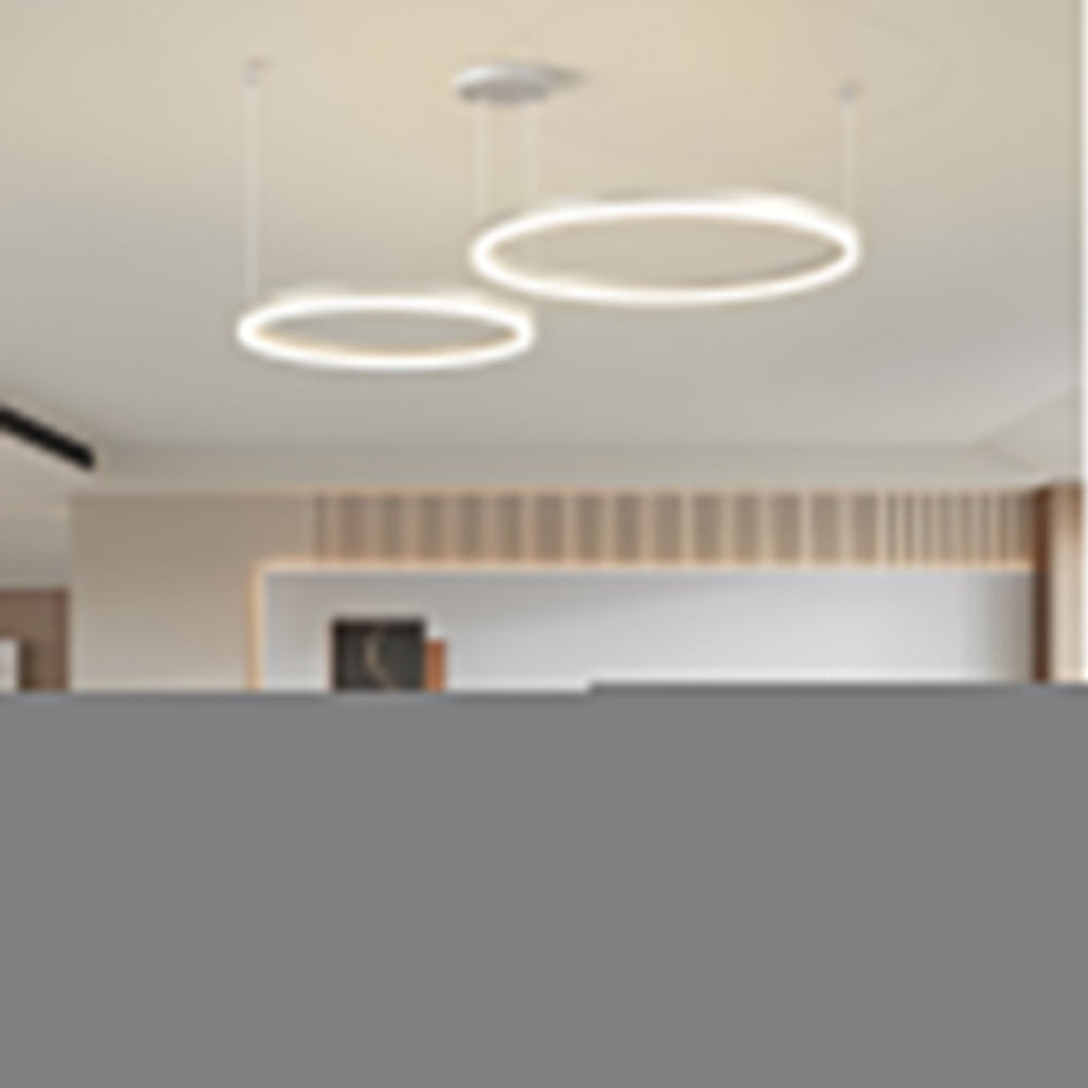 Circular Rings Creative LED 3 Step Dimming White Modern Chandelier Light