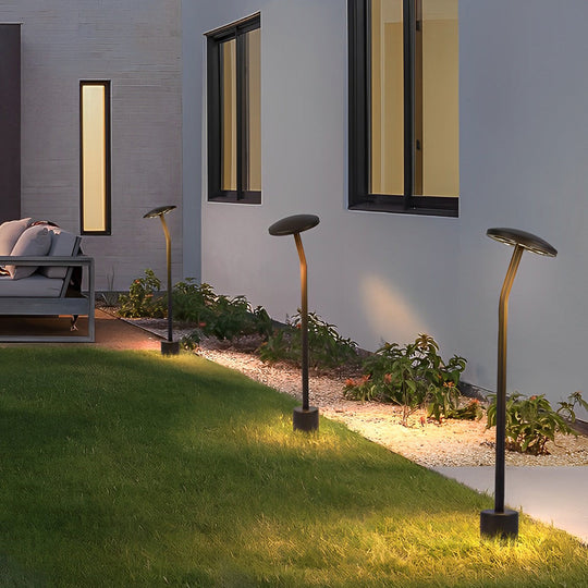 Mushroom-Shaped Brown LED Outdoor Lawn Light