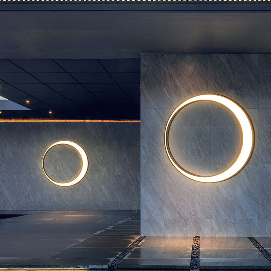 Circular Moon LED Waterproof IP65 Modern Outdoor Wall Light