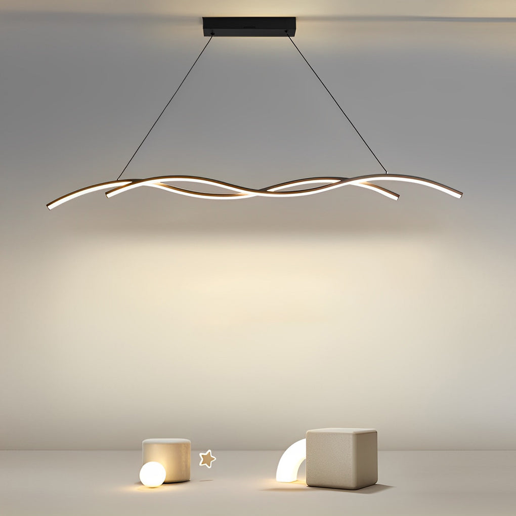 Double Wavy Minimalist LED Modern Pendant Light