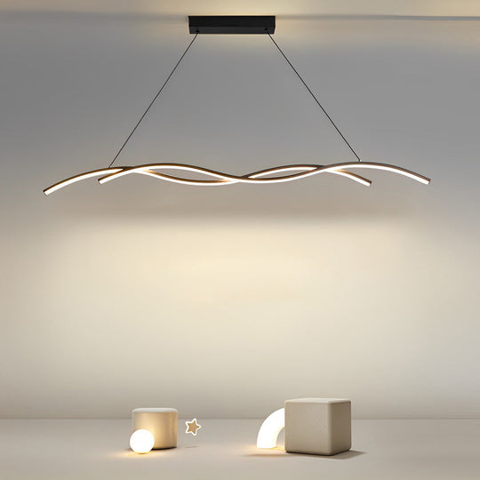Double Wavy Minimalist LED Modern Pendant Light