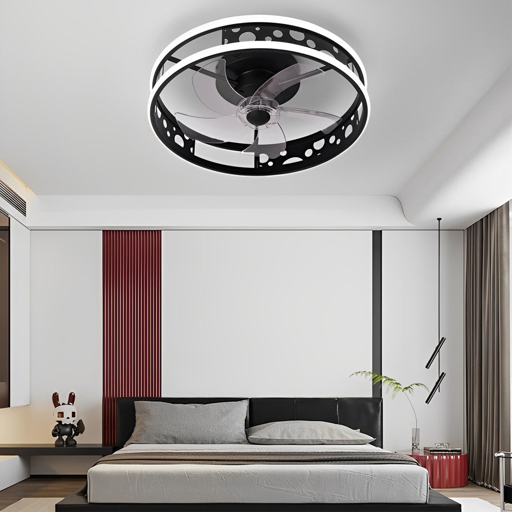 Nordic Bladeless Ceiling Fan with 3-Step Dimmable LED and Remote Control